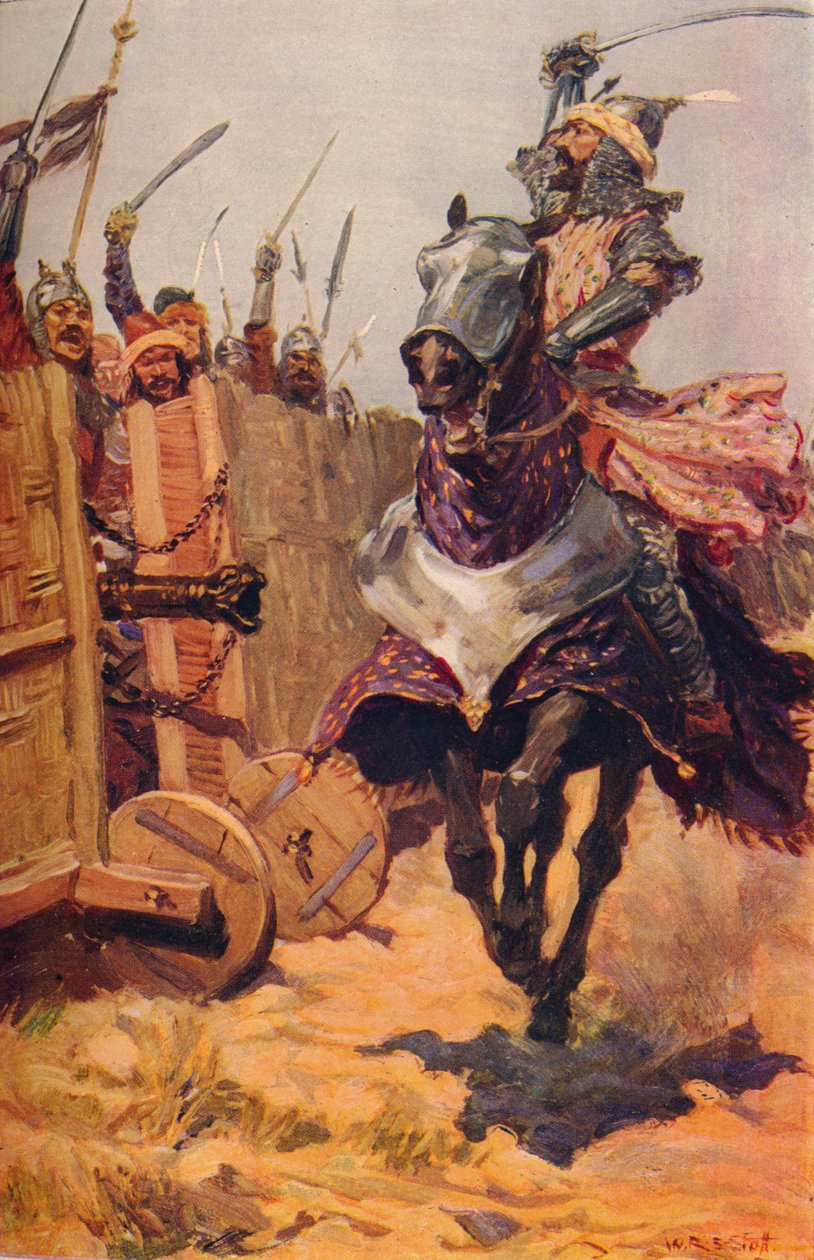 Baber che incita le sue truppe, c1526 c1912 da Unbekannt