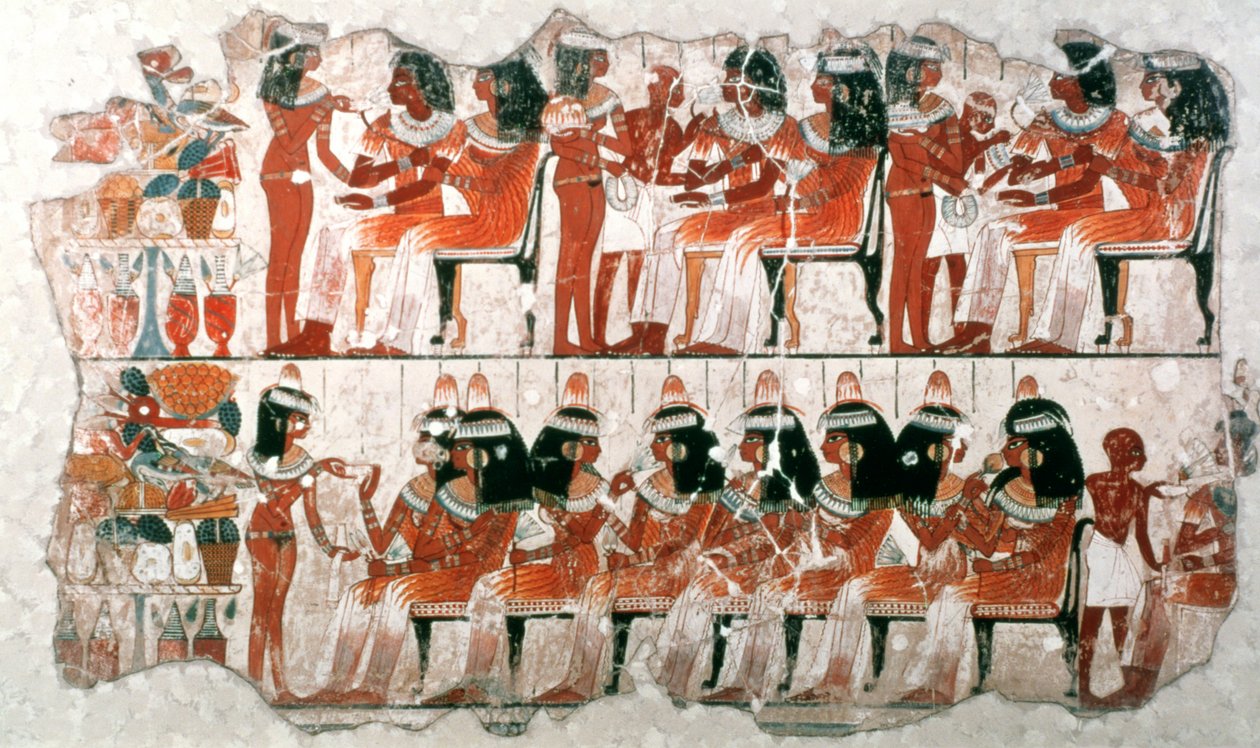 Scena di banchetto, 1350 a.C. da Unbekannt