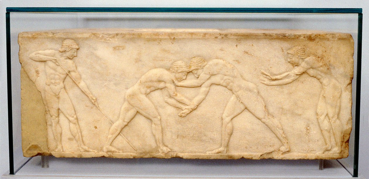 Bassorilievo di lottatori, c500 a.C. da Unbekannt