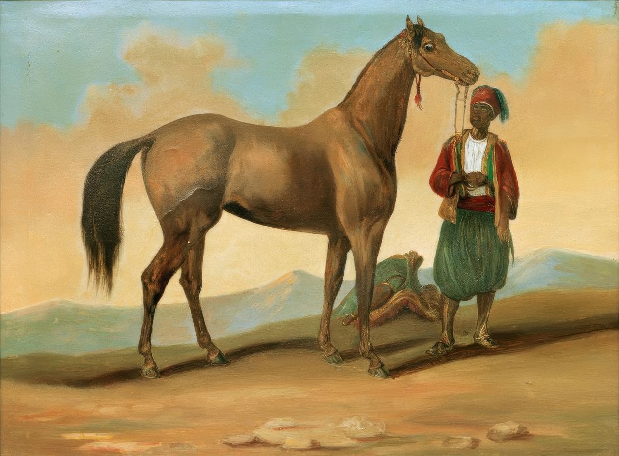 Beduino con cavallo arabo da Unbekannt