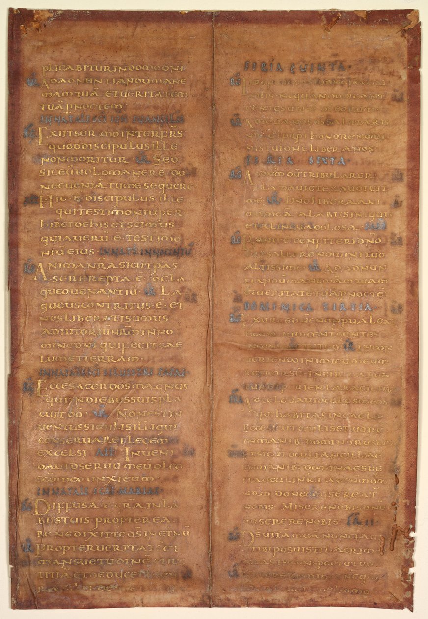 Bifolio estratto da un Graduale Carolingio, c. 830-860 da Unbekannt