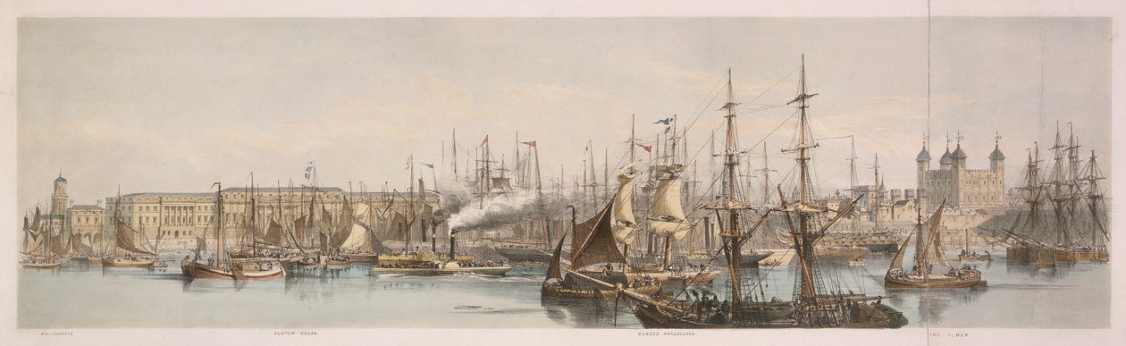 Billingsgate, Custom House e la Torre di Londra da Unbekannt