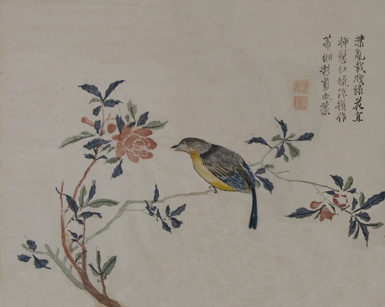 Uccello su un Ramo Fiorito, XIX secolo da Unbekannt