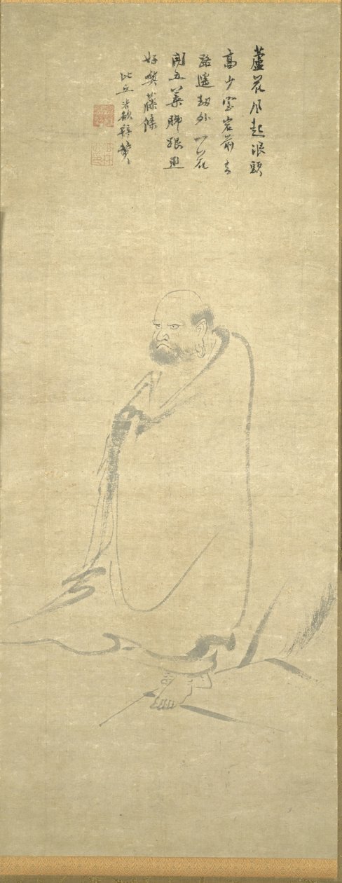 Bodhidharma che attraversa lo Yangzi su una canna, 1300 da Unbekannt