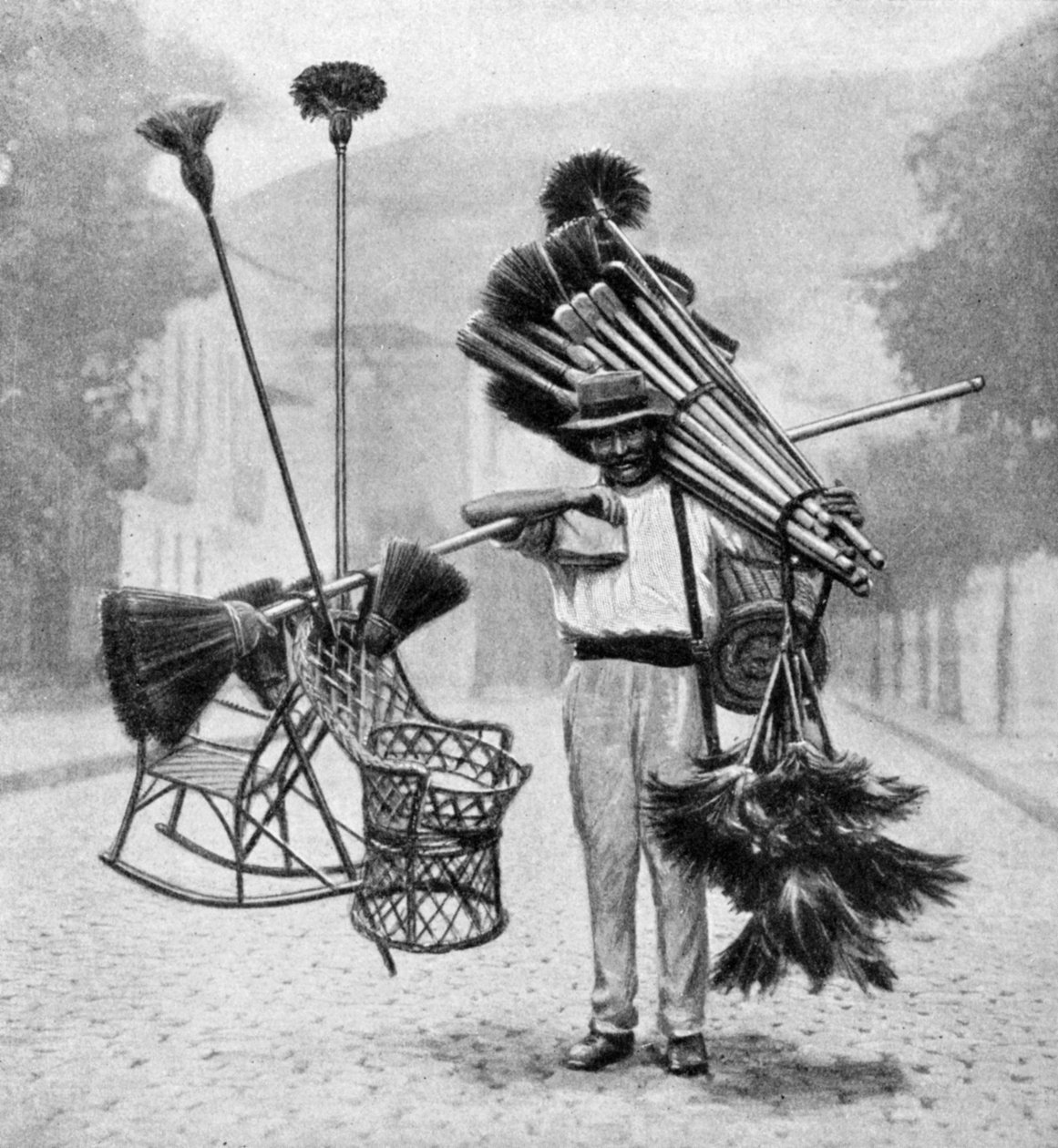Venditore di scope, Rio de Janeiro, Brasile, 1922 da Unbekannt