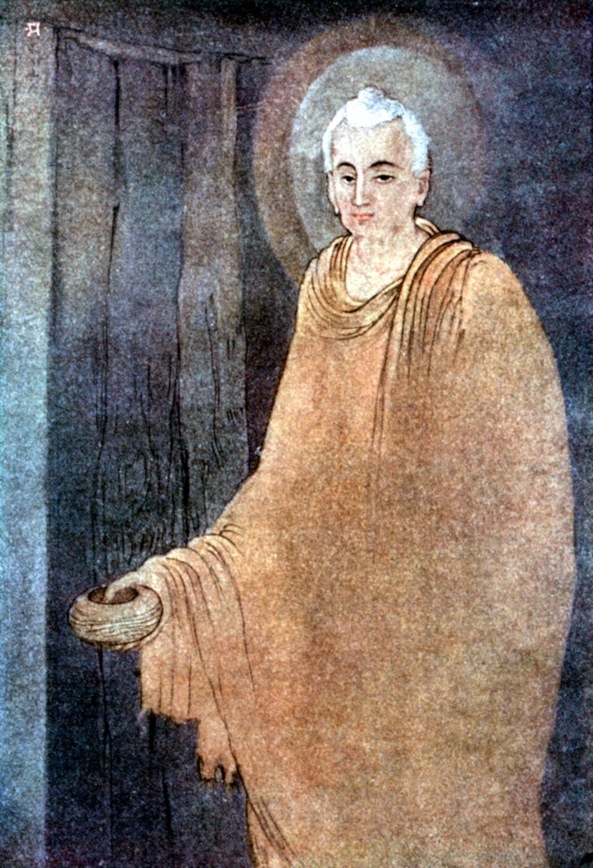 Buddha come mendicante in abiti color zafferano da Unbekannt