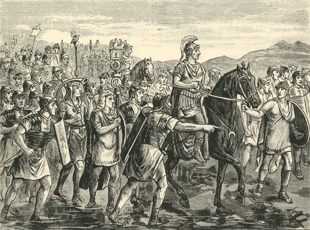 Cesare attraversa il Rubicone, 1890 da Unbekannt