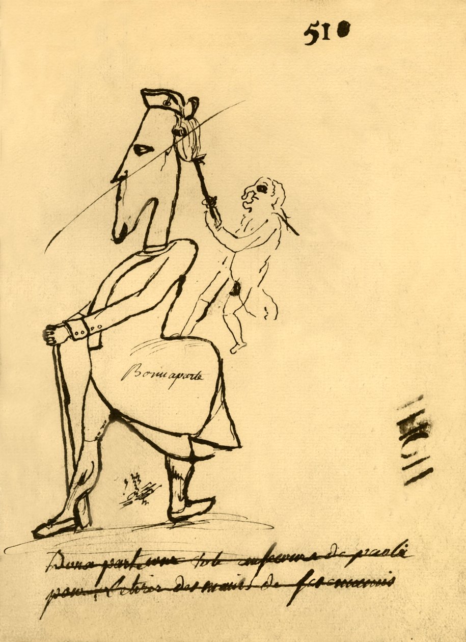 Caricatura di Napoleone, 1779, 1921 da Unbekannt