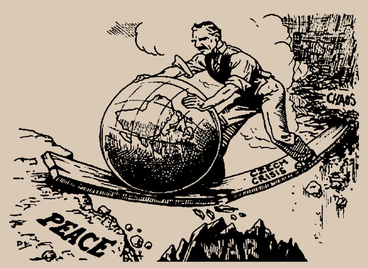 Chamberlain spinge il mondo verso la pace, 1938 da Unbekannt