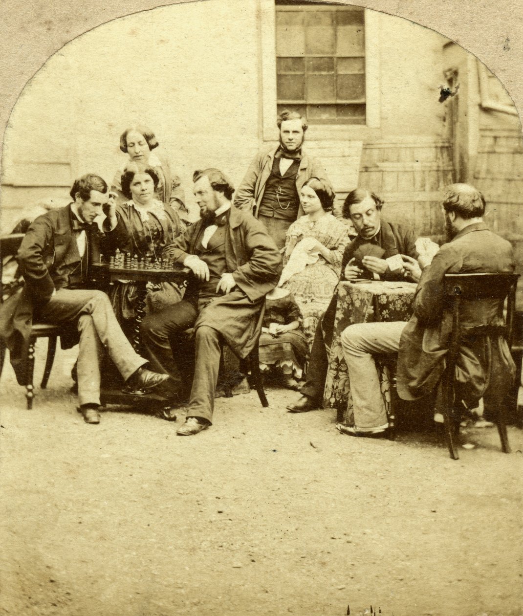 Scacchi e carte, c1850 da Unbekannt