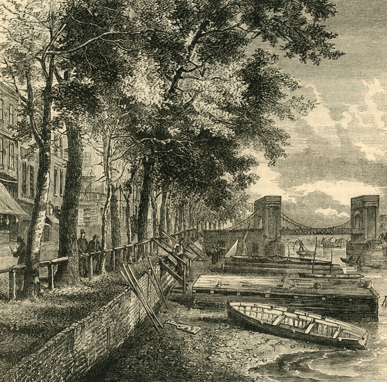 Cheyne Walk e Cadogan Pier, c1876 da Unbekannt