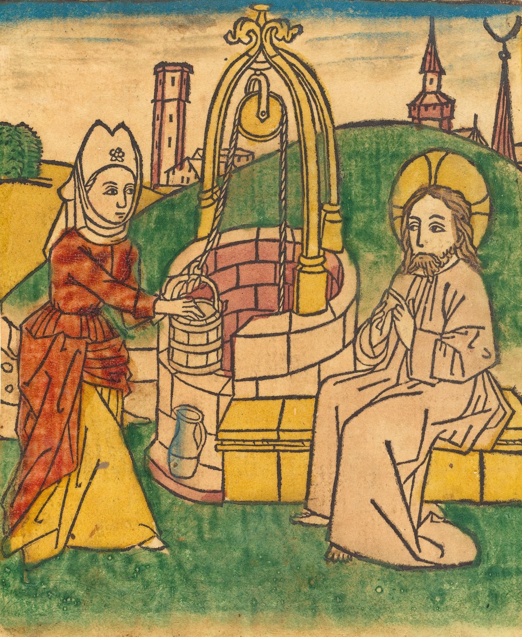 Cristo e la donna di Samaria, probabilmente 1485 da Unbekannt