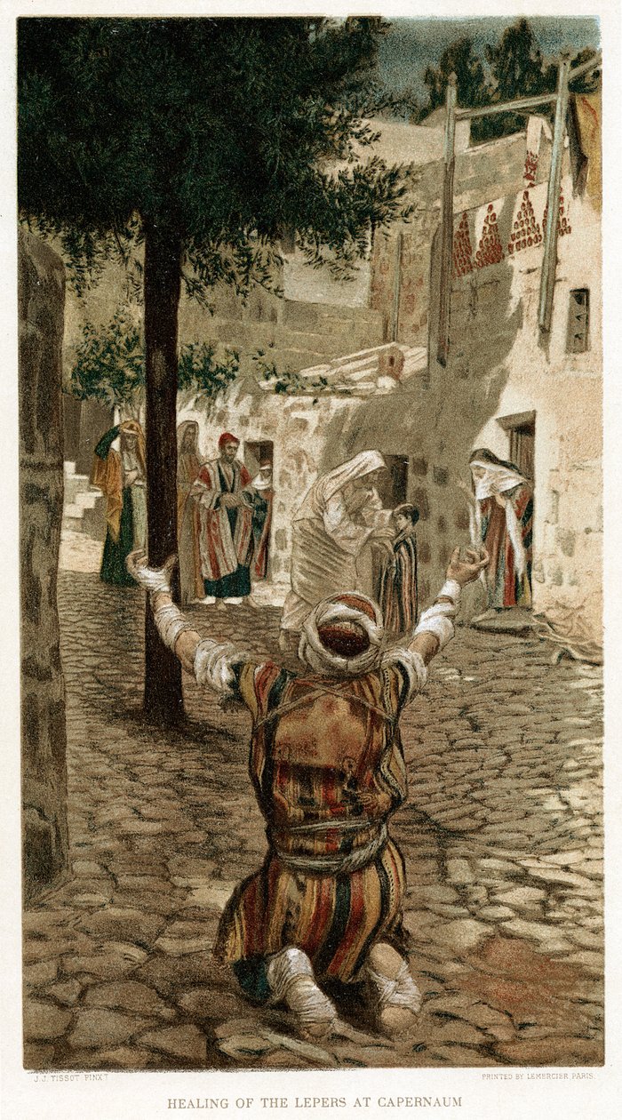 Cristo guarisce i lebbrosi a Cafarnao, c1890 da Unbekannt