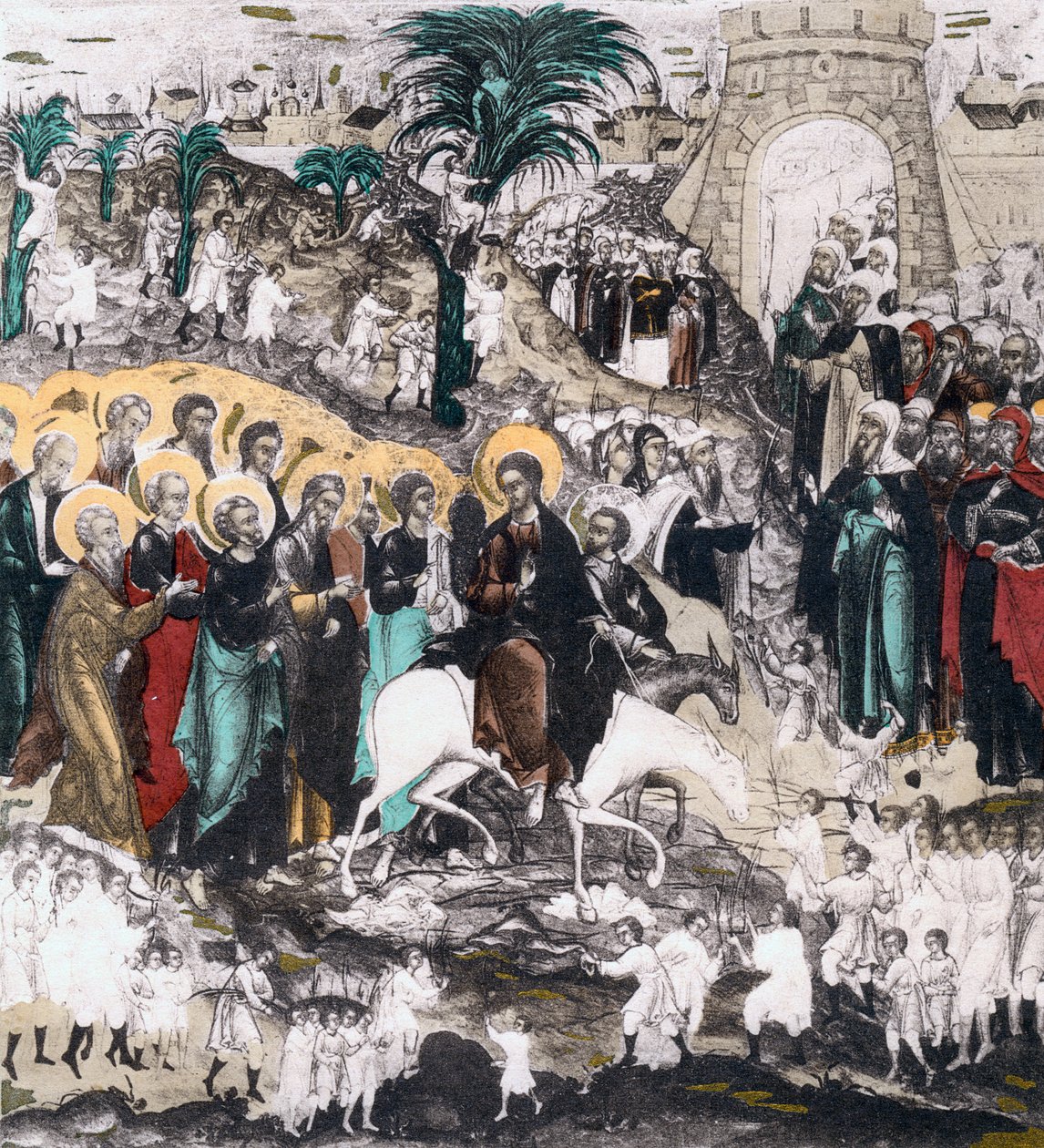 Ingresso di Cristo a Gerusalemme, XVI secolo da Unbekannt