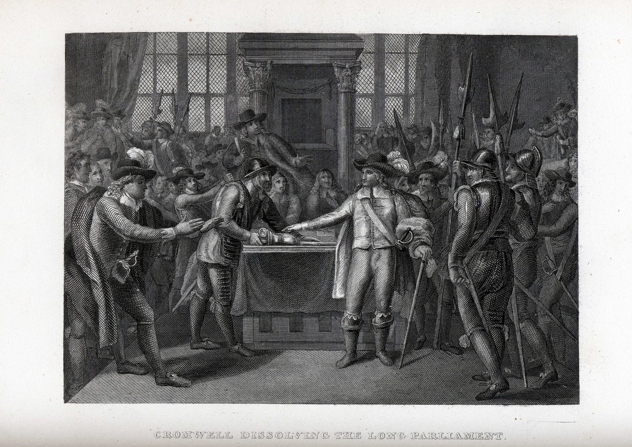 Cromwell scioglie il Lungo Parlamento, 1882 da Unbekannt