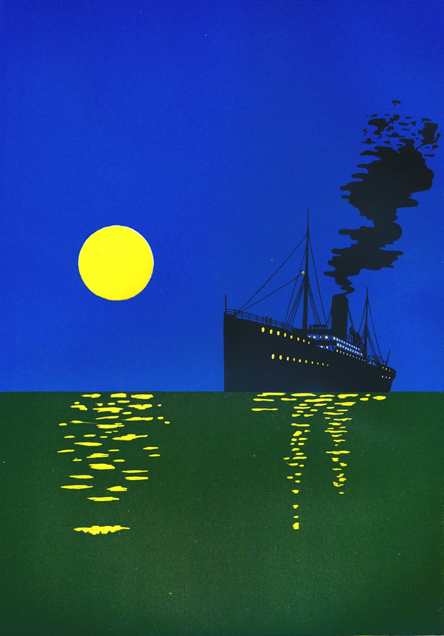 Nave da crociera in mare con sole, 1909 da Unbekannt