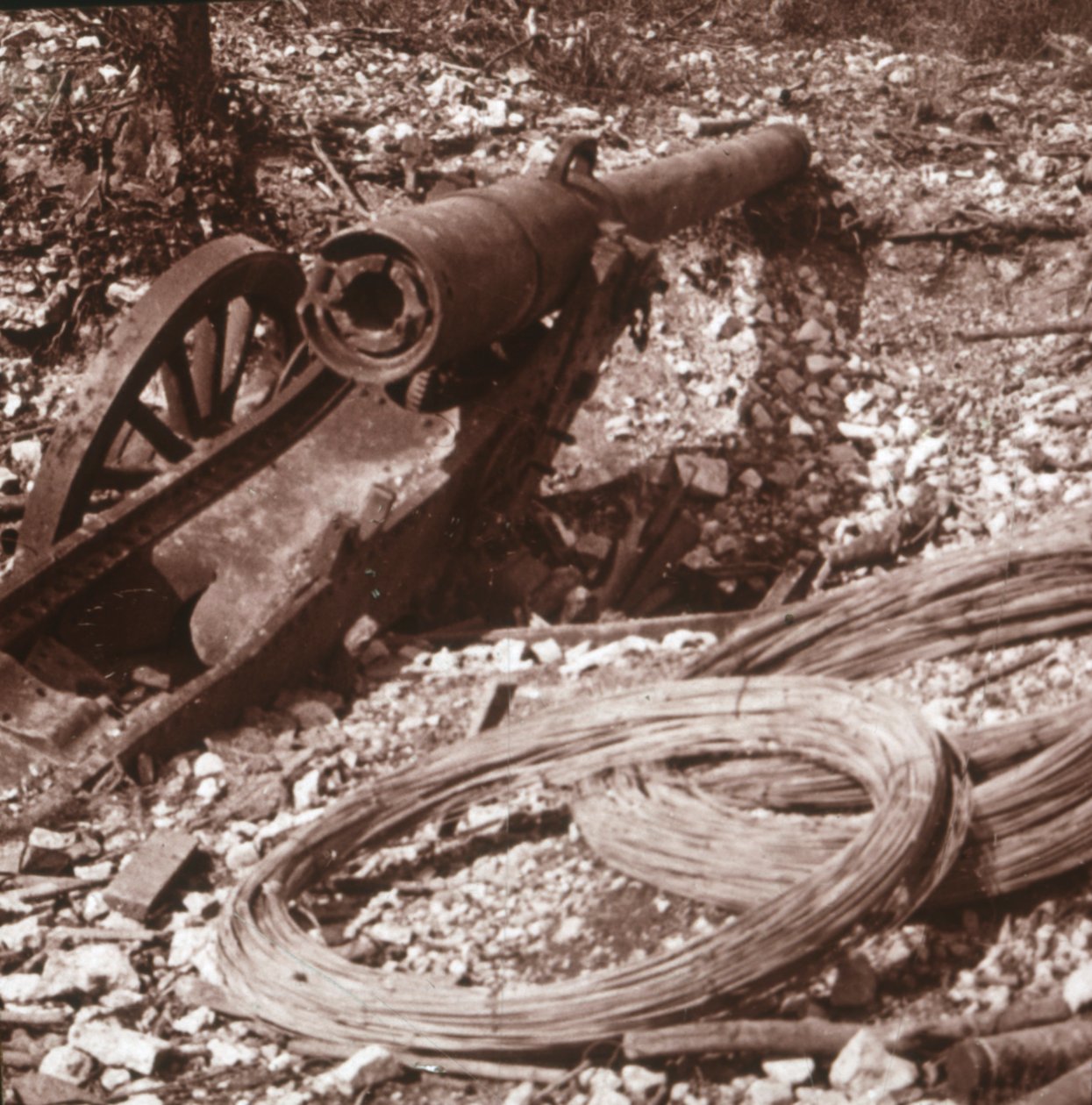 Cannone distrutto, c1917-c1918 da Unbekannt