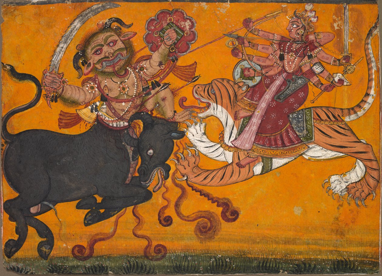 Durga uccide Mahisha, c. 1700-1710 da Unbekannt