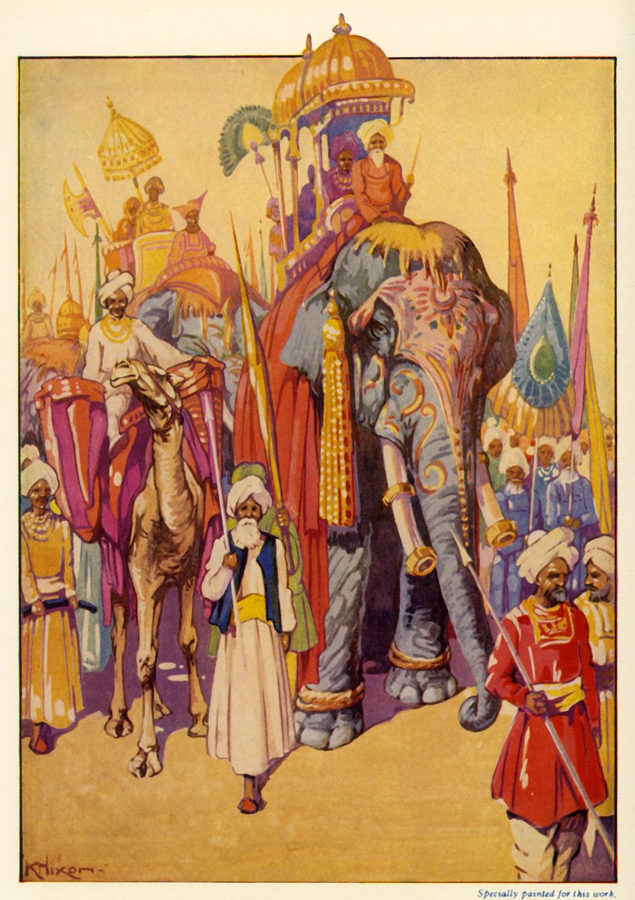 Elefanti in processione, c1948 da Unbekannt