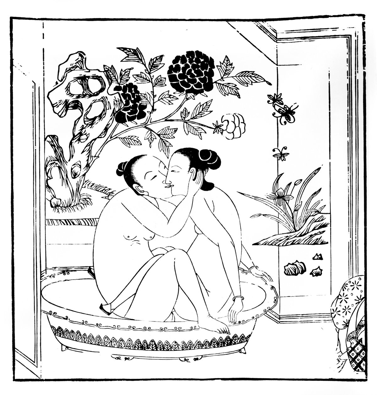 Incisione erotica, cinese da Unbekannt