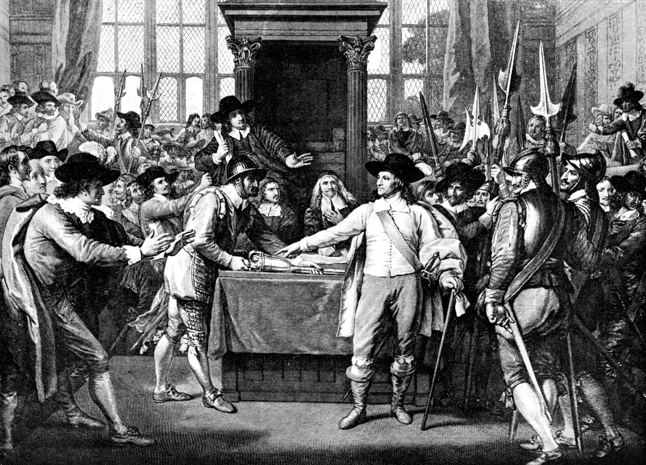 Espulsione dei membri da parte di Cromwell, 1653 da Unbekannt