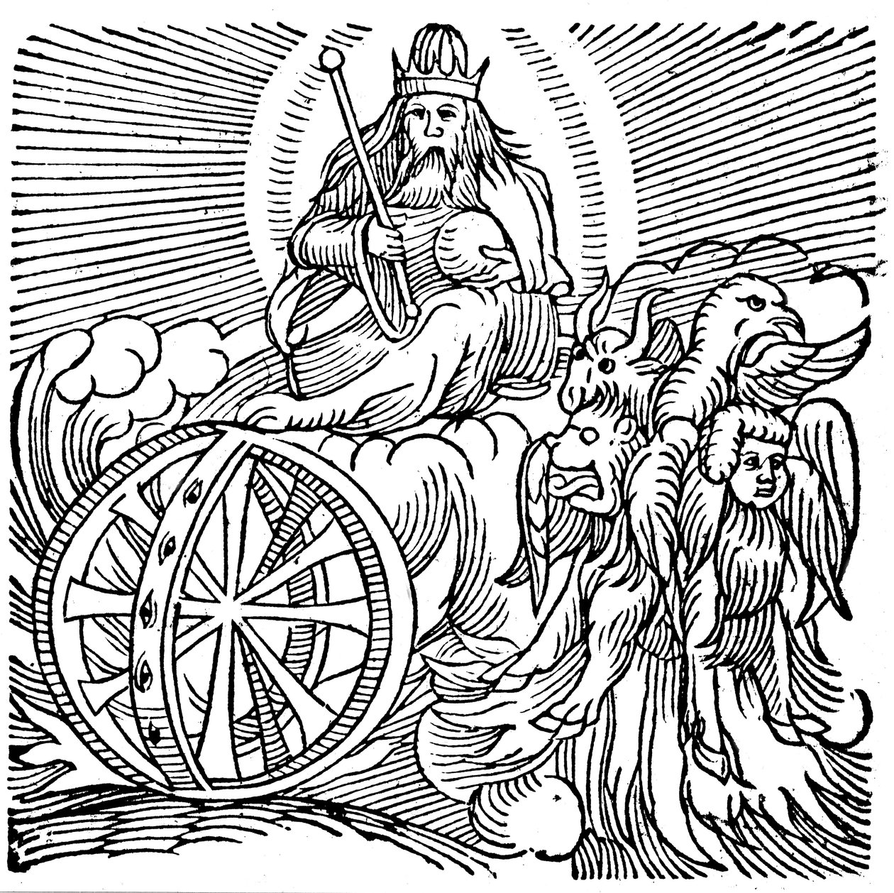 Visione di Ezechiele del carro nel cielo, c614 a.C. da Unbekannt