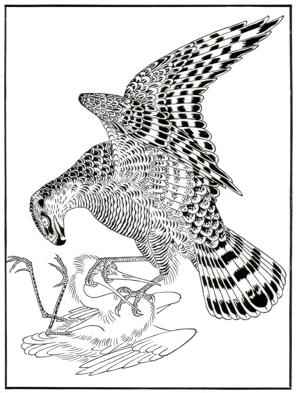 Falco e airone, XVI secolo 1886 da Unbekannt
