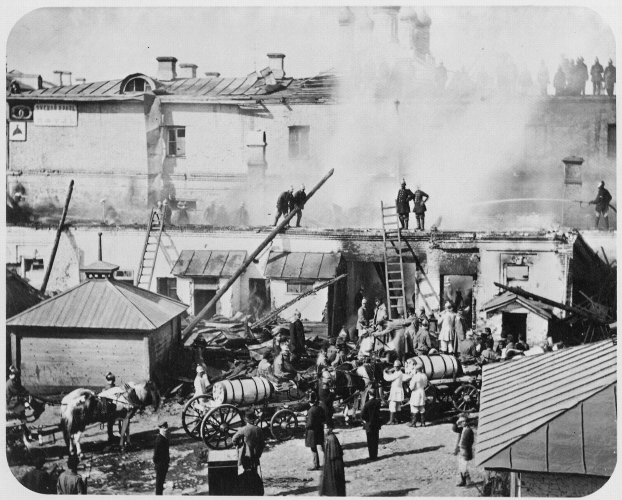 Incendio a Mosca, Russia, 1872 da Unbekannt
