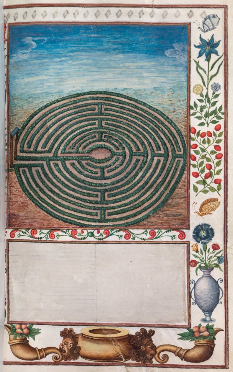 Florilegium: pagina 15 recto giardino labirinto, 1608 da Unbekannt
