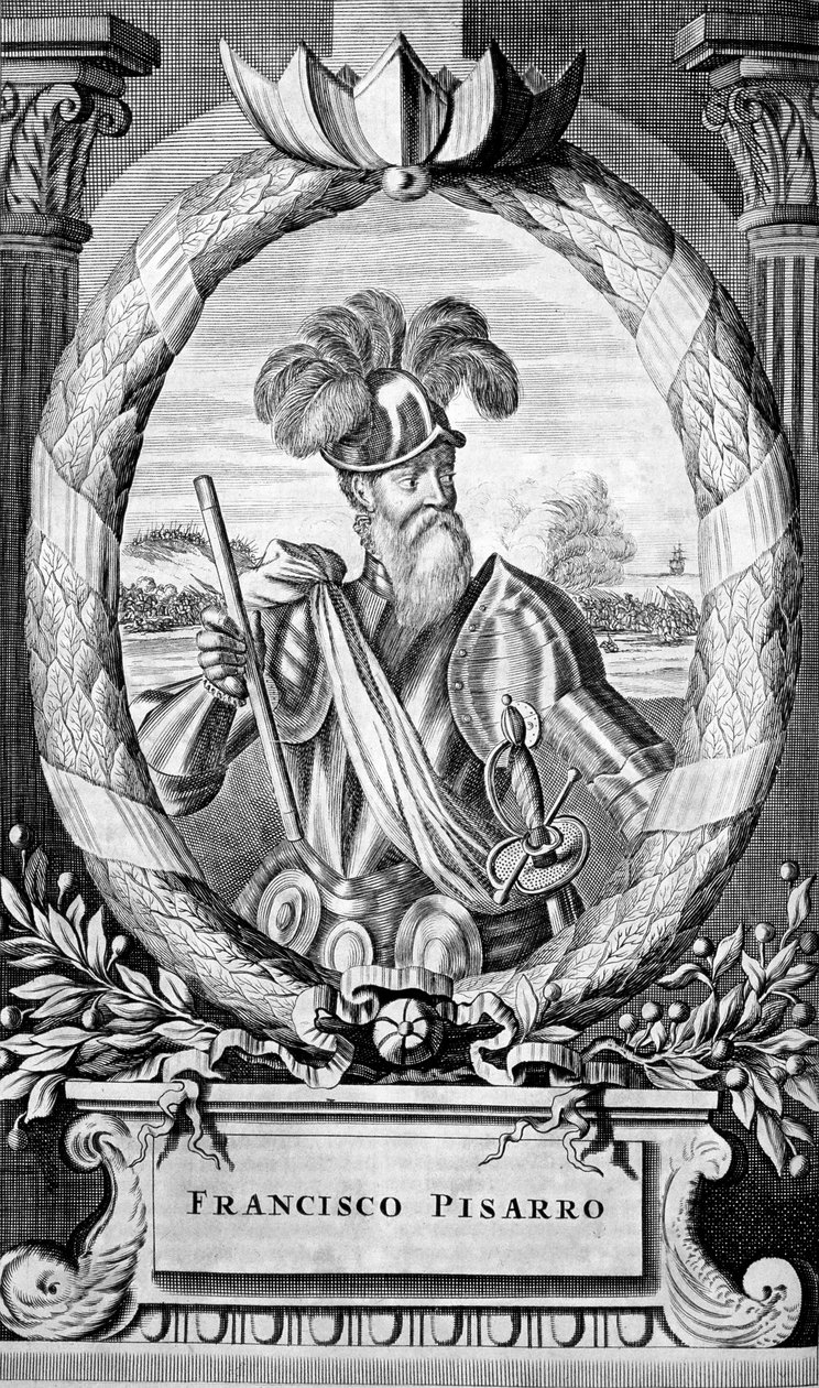 Francisco Pizarro, conquistador spagnolo del XV secolo, 1671 da Unbekannt