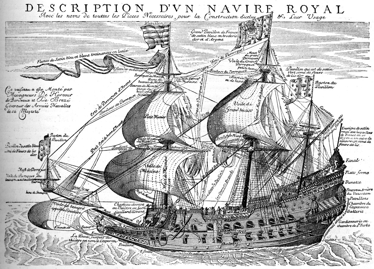 Nave da guerra reale francese del XVII secolo, c1880 da Unbekannt