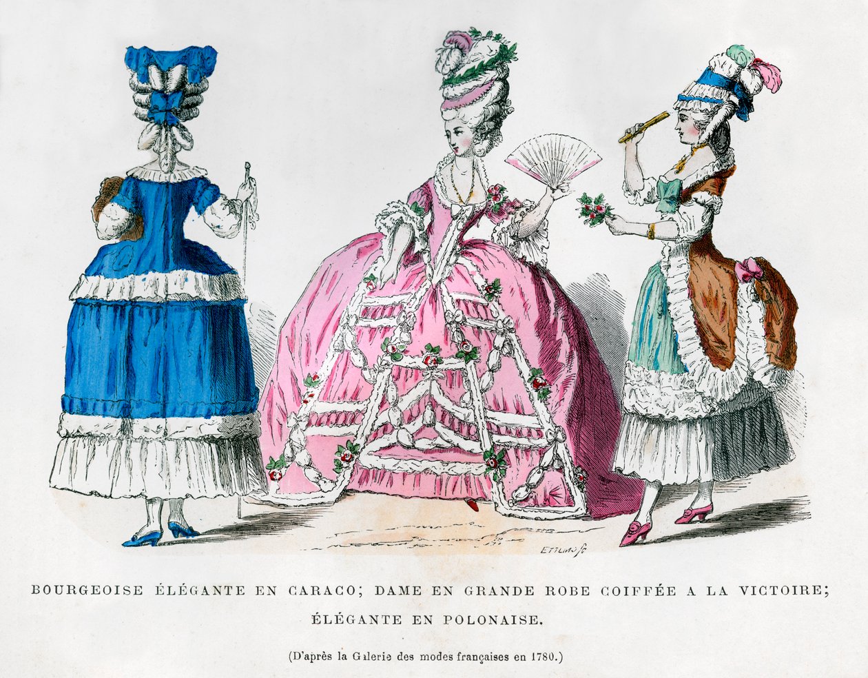 Moda femminile francese, 1780 da Unbekannt