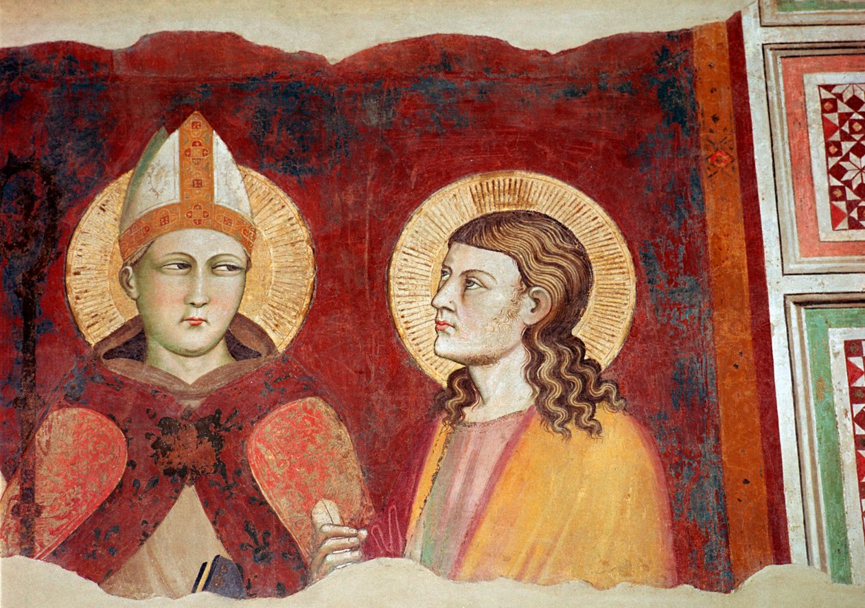 Affresco di un vescovo, XIV secolo da Unbekannt