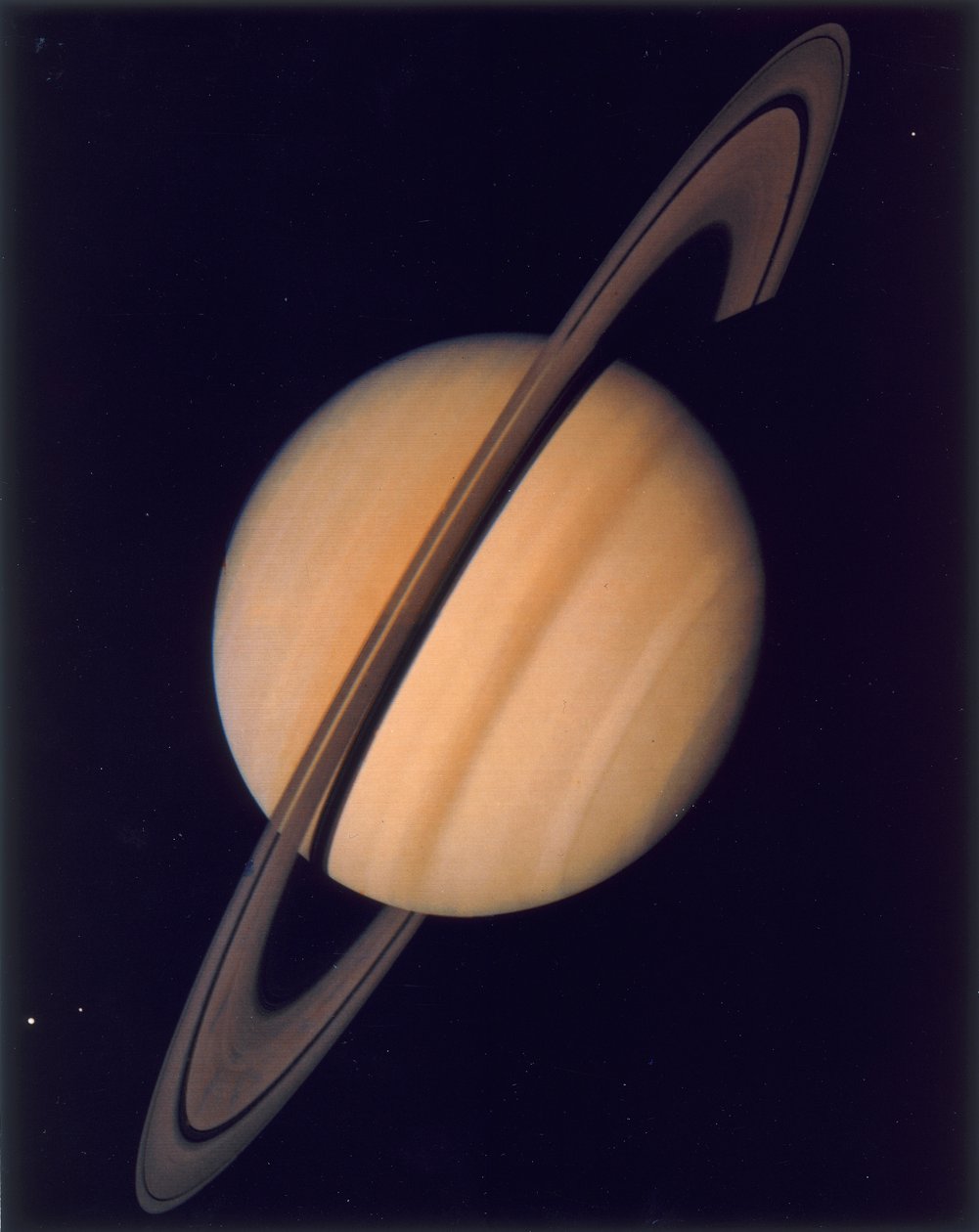 Vista completa di Saturno e dei suoi anelli da Unbekannt