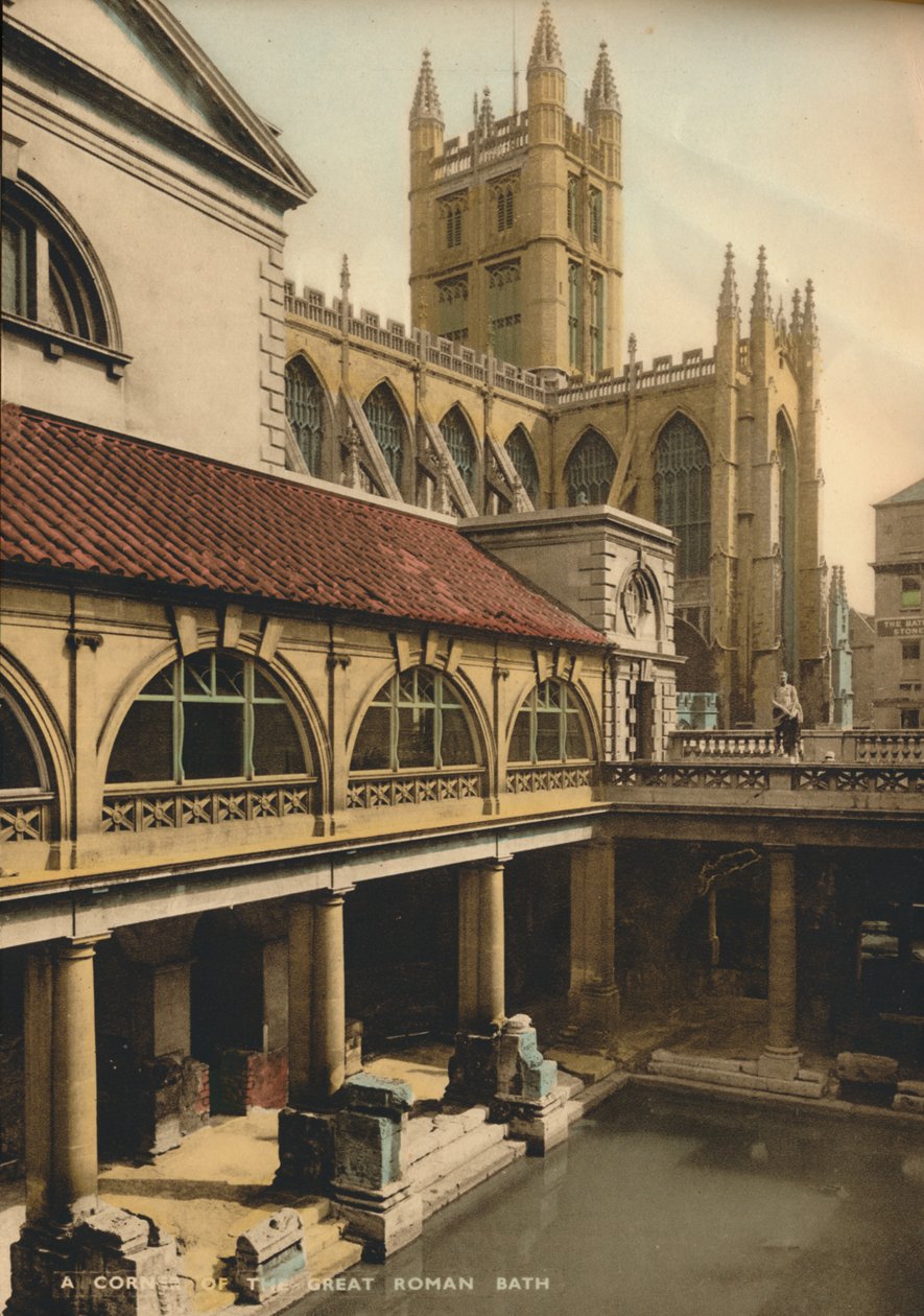 Grande bagno, Terme Romane, Bath, Somerset, c1925 da Unbekannt