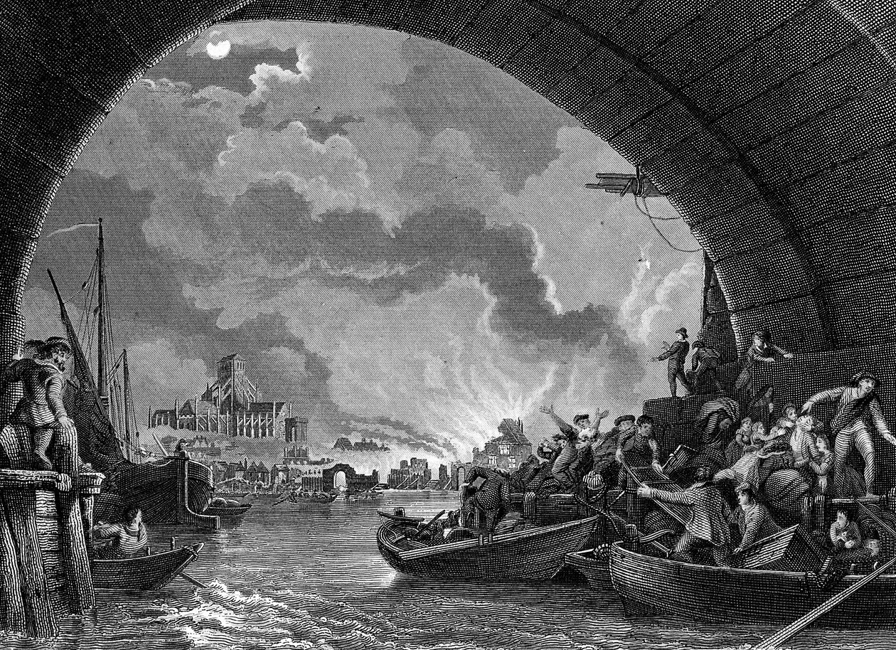 Grande incendio di Londra, 1666 XIX secolo da Unbekannt
