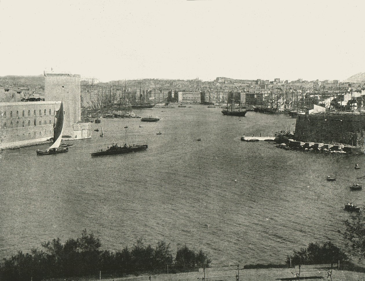 Vista del porto, Marsiglia, Francia, 1895 da Unbekannt