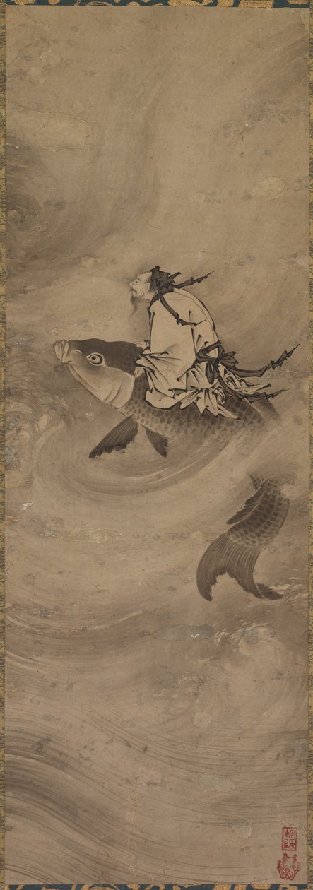 Immortale che cavalca una carpa, c. 1600 da Unbekannt