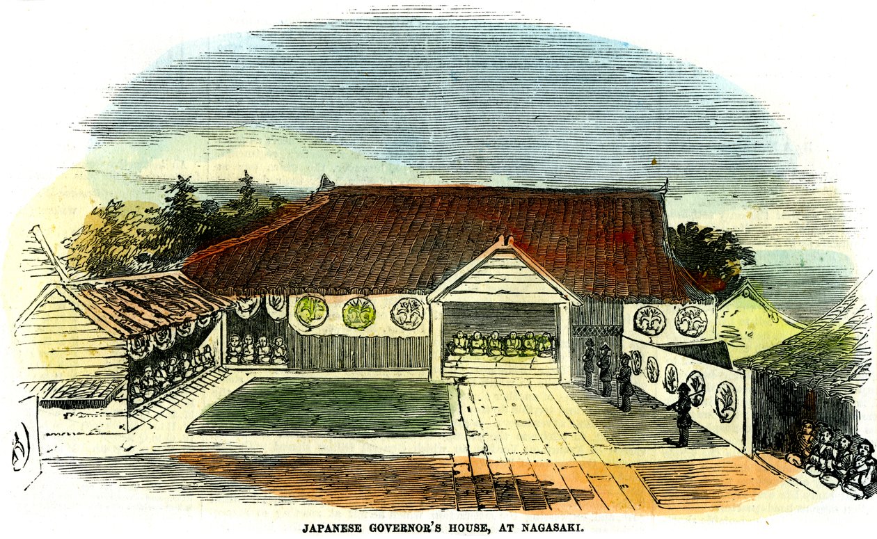 Casa del governatore giapponese, a Nagasaki, Giappone, 1855 da Unbekannt