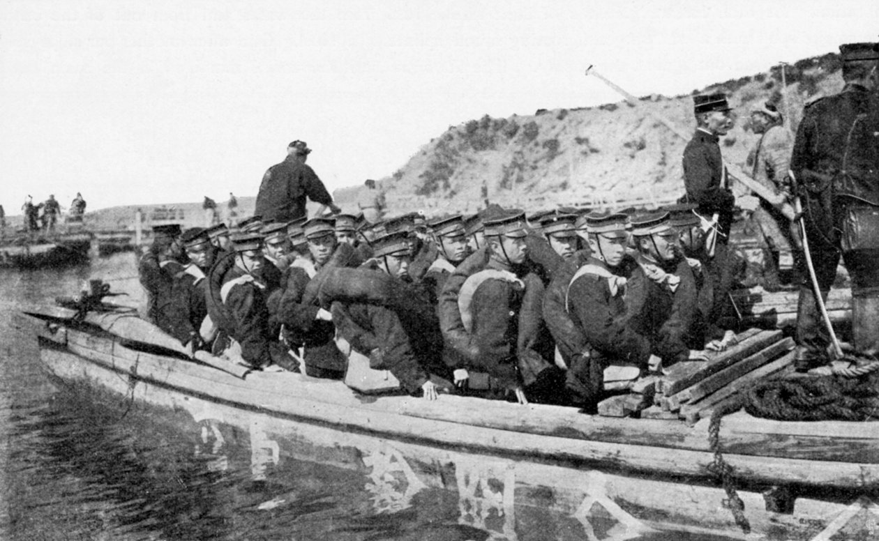 Truppe giapponesi che sbarcano a Chinnampo, Guerra Russo-Giapponese, 1904 da Unbekannt