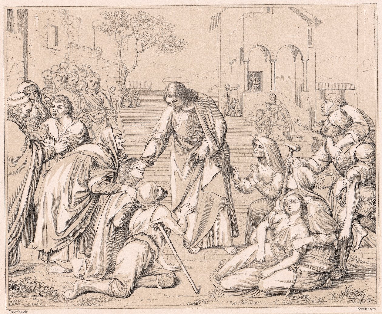 Gesù guarisce le moltitudini, c1880 da Unbekannt
