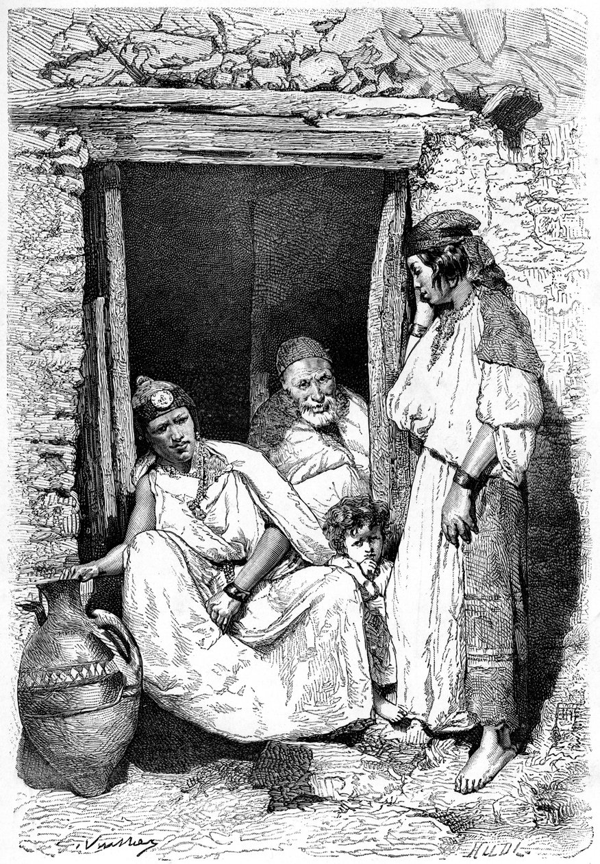 Gruppo familiare Kabyle, Algeria, c1890 da Unbekannt