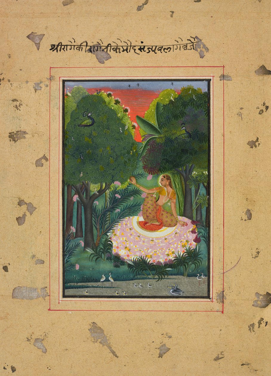 Kamod Ragini, foglio da un Ragamala da Unbekannt