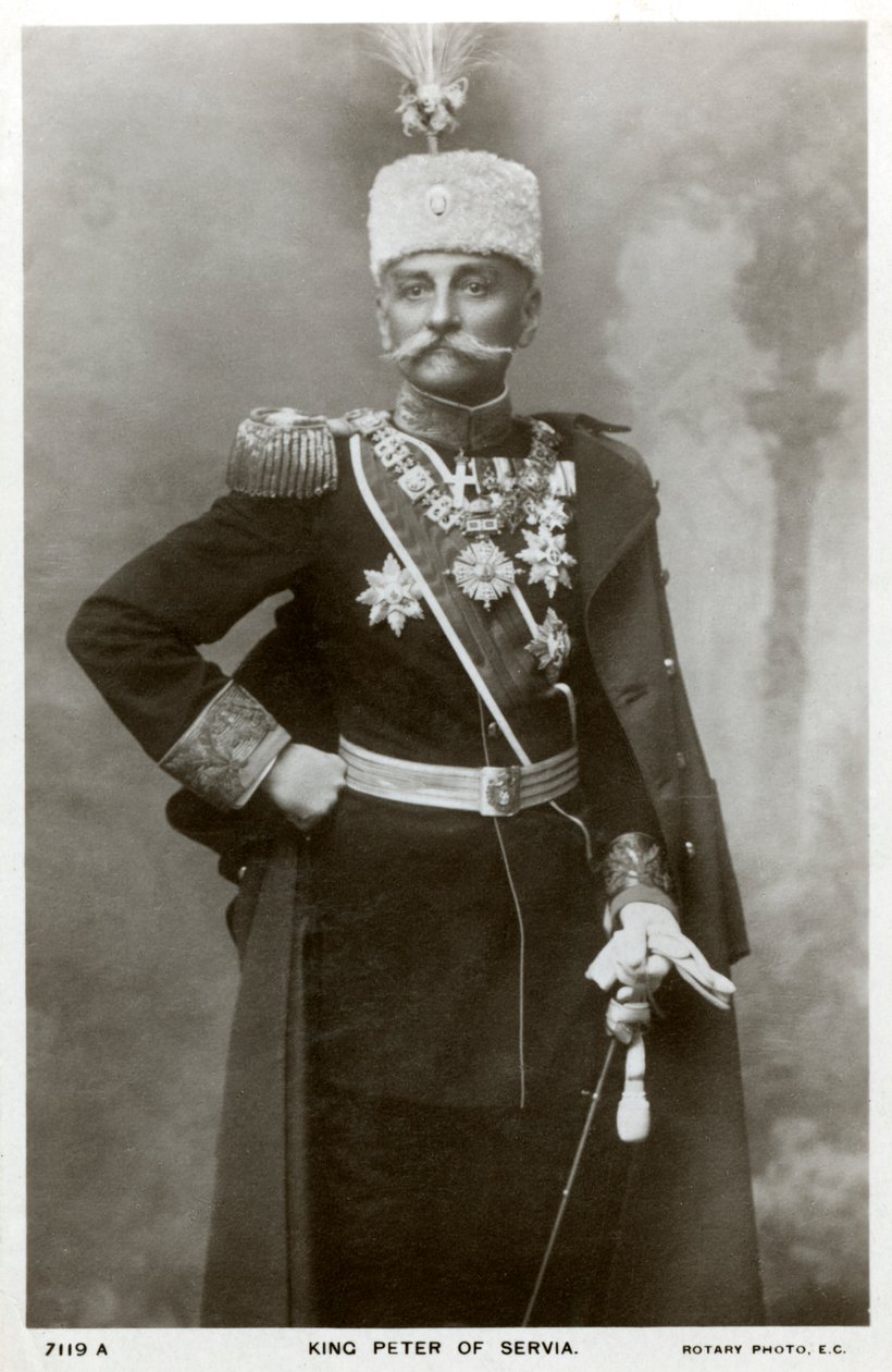 Re Pietro I di Serbia, c1903-c1918 da Unbekannt