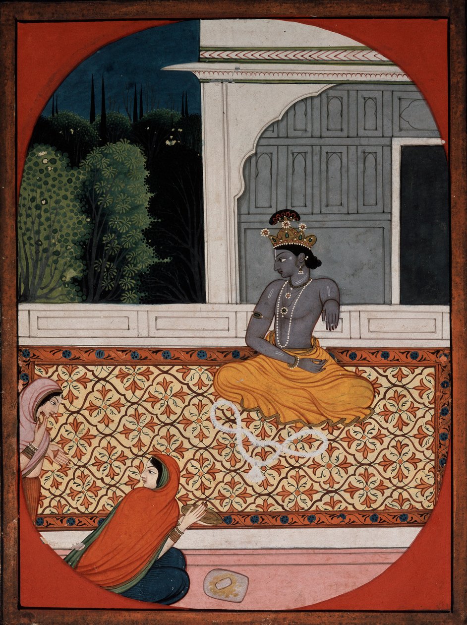 Krishna scarta la sua ghirlanda, c1800 da Unbekannt