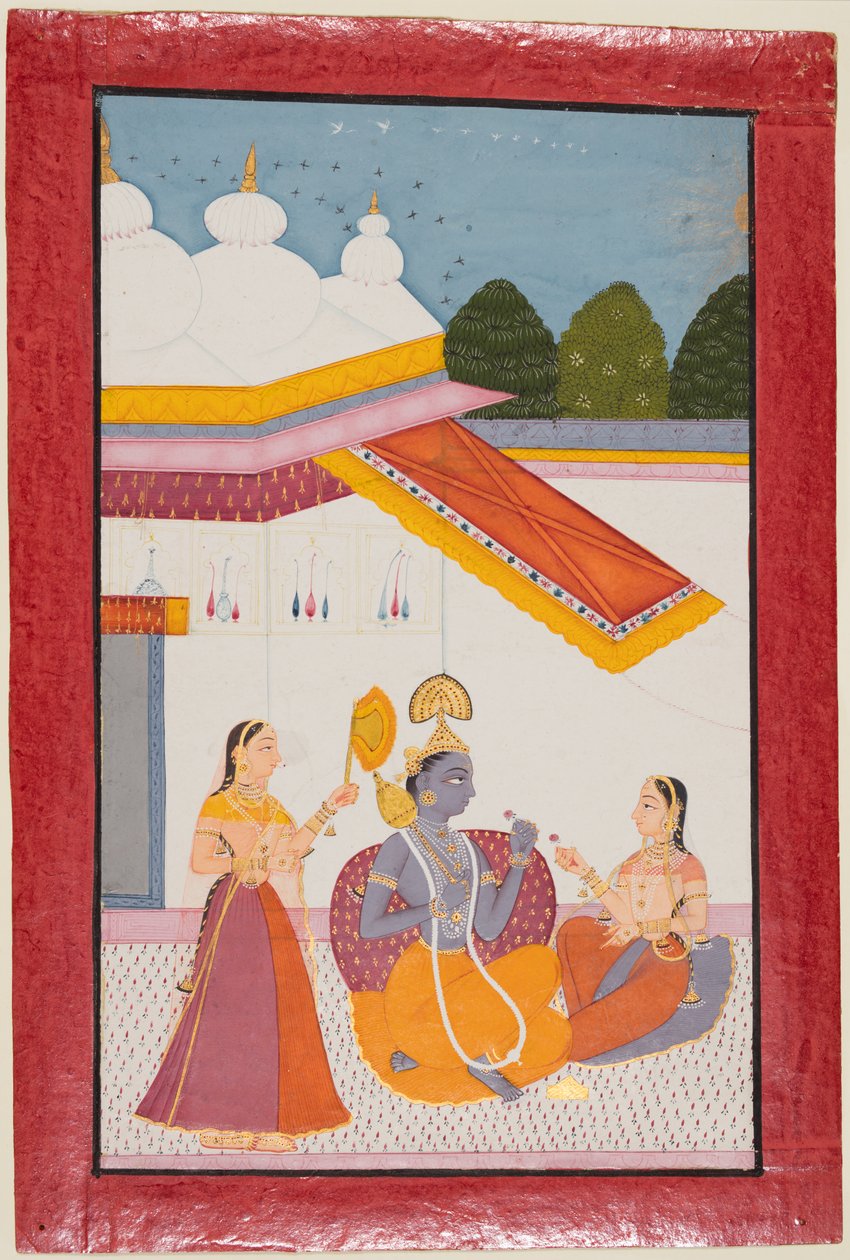 Krishna sotto un baldacchino, c. 1680 da Unbekannt