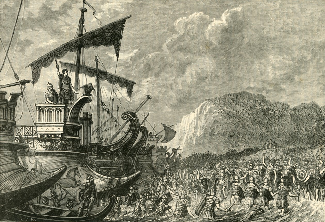 Sbarco di Giulio Cesare in Britannia, 1890 da Unbekannt
