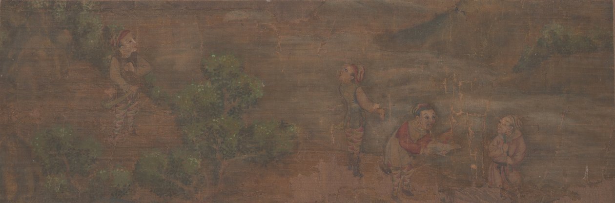 Dipinto di Paesaggio con Figura in Ambientazione Boschiva da Unbekannt
