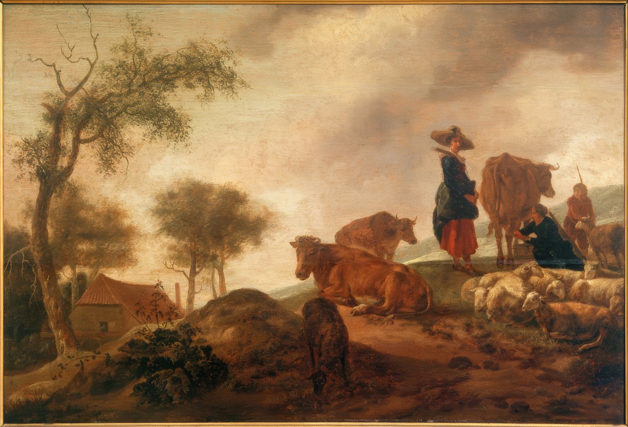 Paesaggio con pastori da Unbekannt