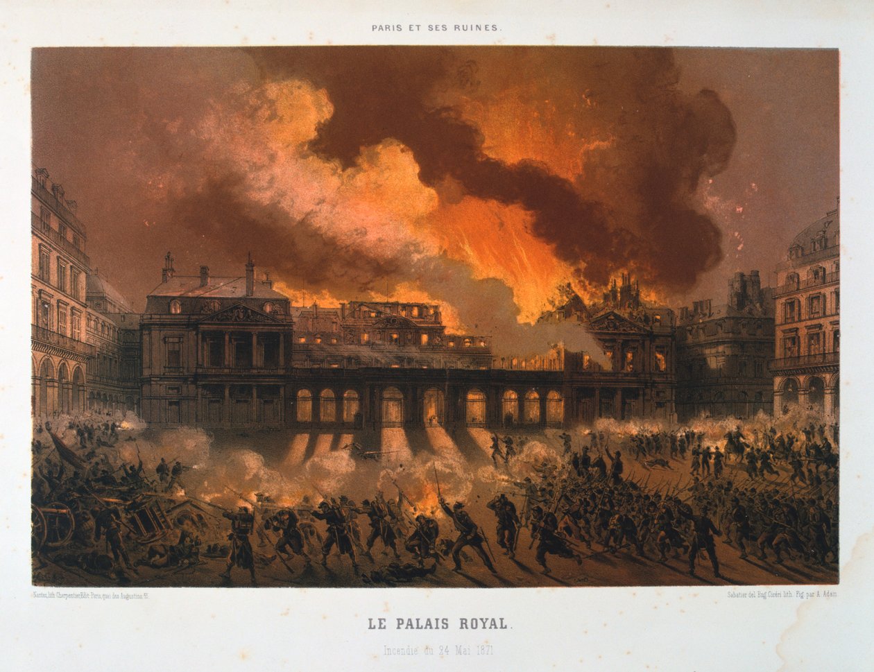 Le Palais Royal, Comune di Parigi, 24 maggio 1871 da Unbekannt